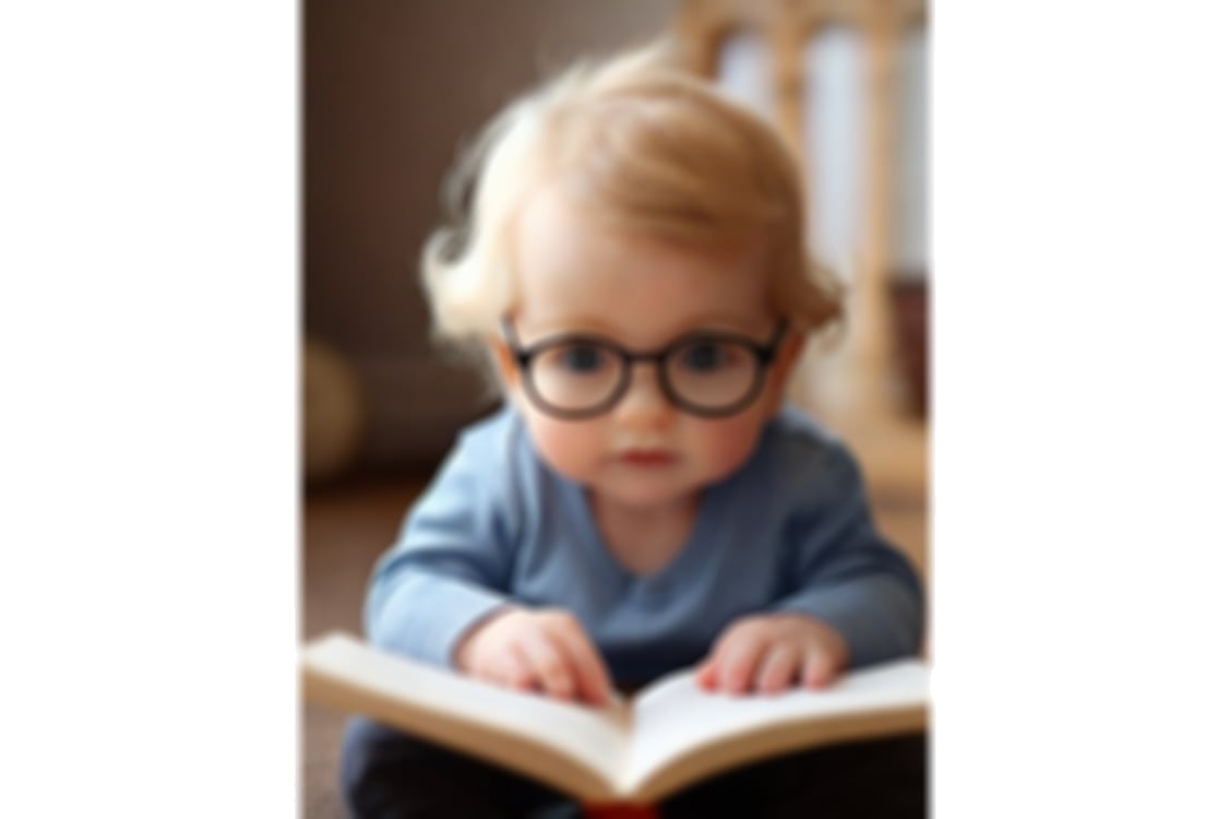 Baby learning to read