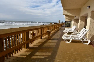 Oceanfront deck & railing at Atalaya Towers in North Myrtle Beach, SC