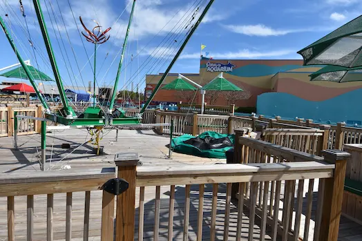 New decks, deck railings, piers, & walkways built for the Lily Pad Attraction in Myrtle Beach by Waterbridge Contractors of the Carolinas