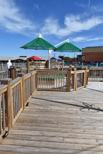 New decks, deck railings, piers, & walkways built for the Lily Pad Attraction in Myrtle Beach by Waterbridge Contractors of the Carolinas