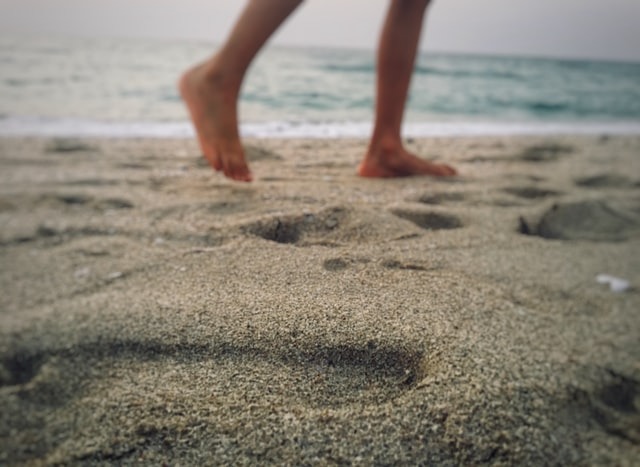 dipping your toes in the sand