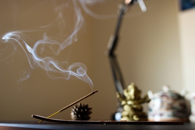 burning incense for a feeling of Zen