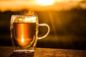 drinking tea at sunset is a feeling of Zen