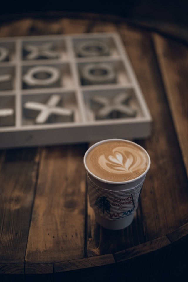 coffee and tic tac toe game