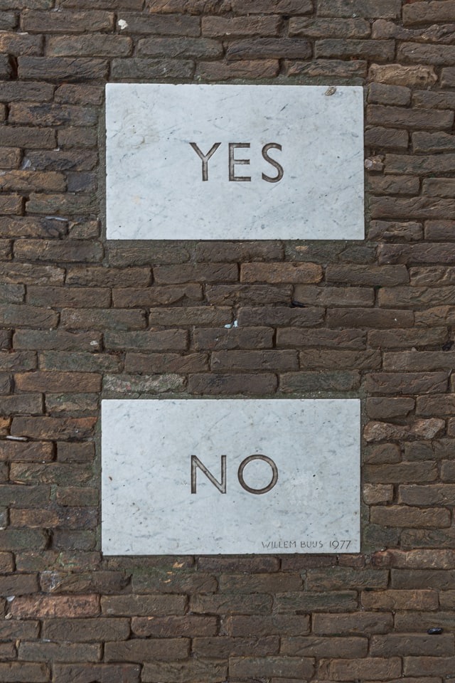 your choices are yes or no