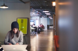 woman using a laptop