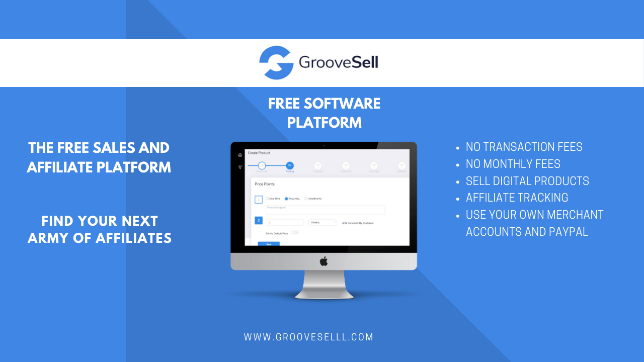 GrooveSell Official Site — Free Sales and Affiliate Software Platform