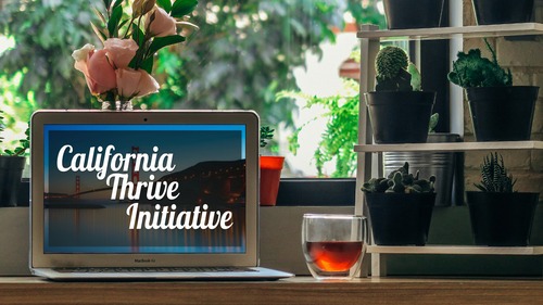 image of California Thrive Initiative home page displayed on a monitor
