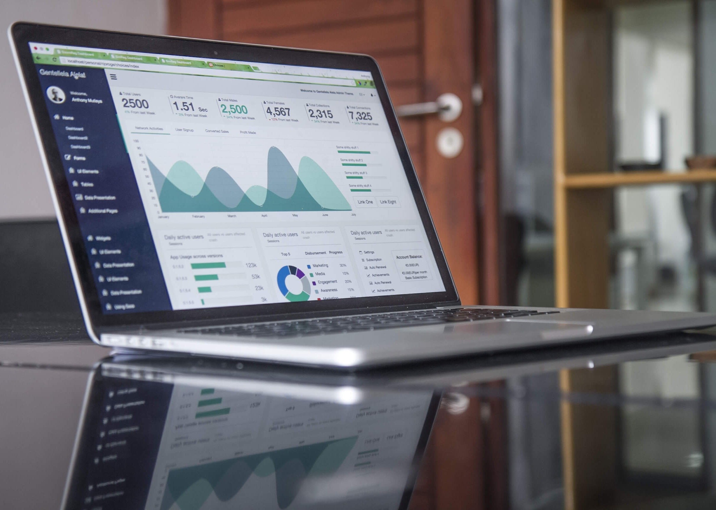 Excel document on laptop