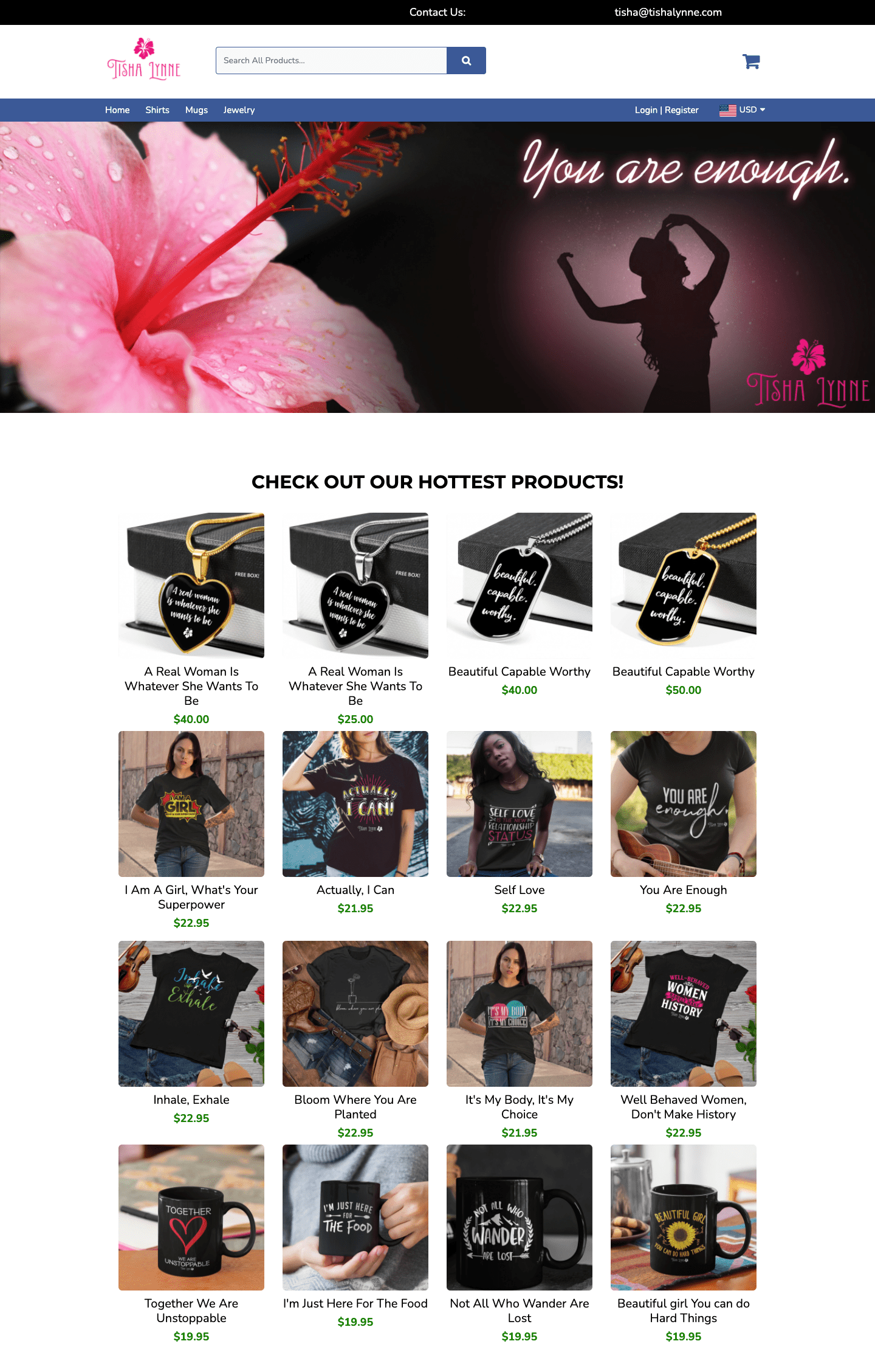 image of print on demand necklaces, tee shirts and coffee mug