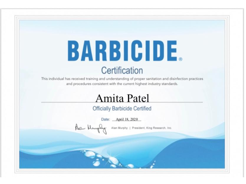 Barbicide Certification