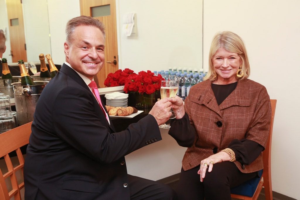Clint Arthur and Martha Stewart backstage during “Living Legends of Entrepreneurial Marketing” at Carnegie Hall