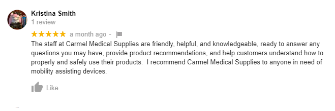 kristina smith Carmel Medical Supplies review