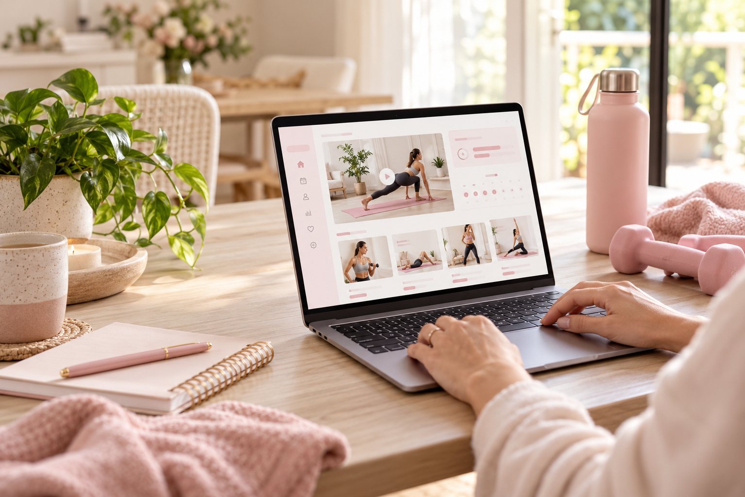 Laptop showing Fit Mums online coaching