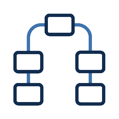Icon of layered workflow blocks representing the AI Stack Framework for law and accounting firms.