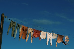 laundry drying on line