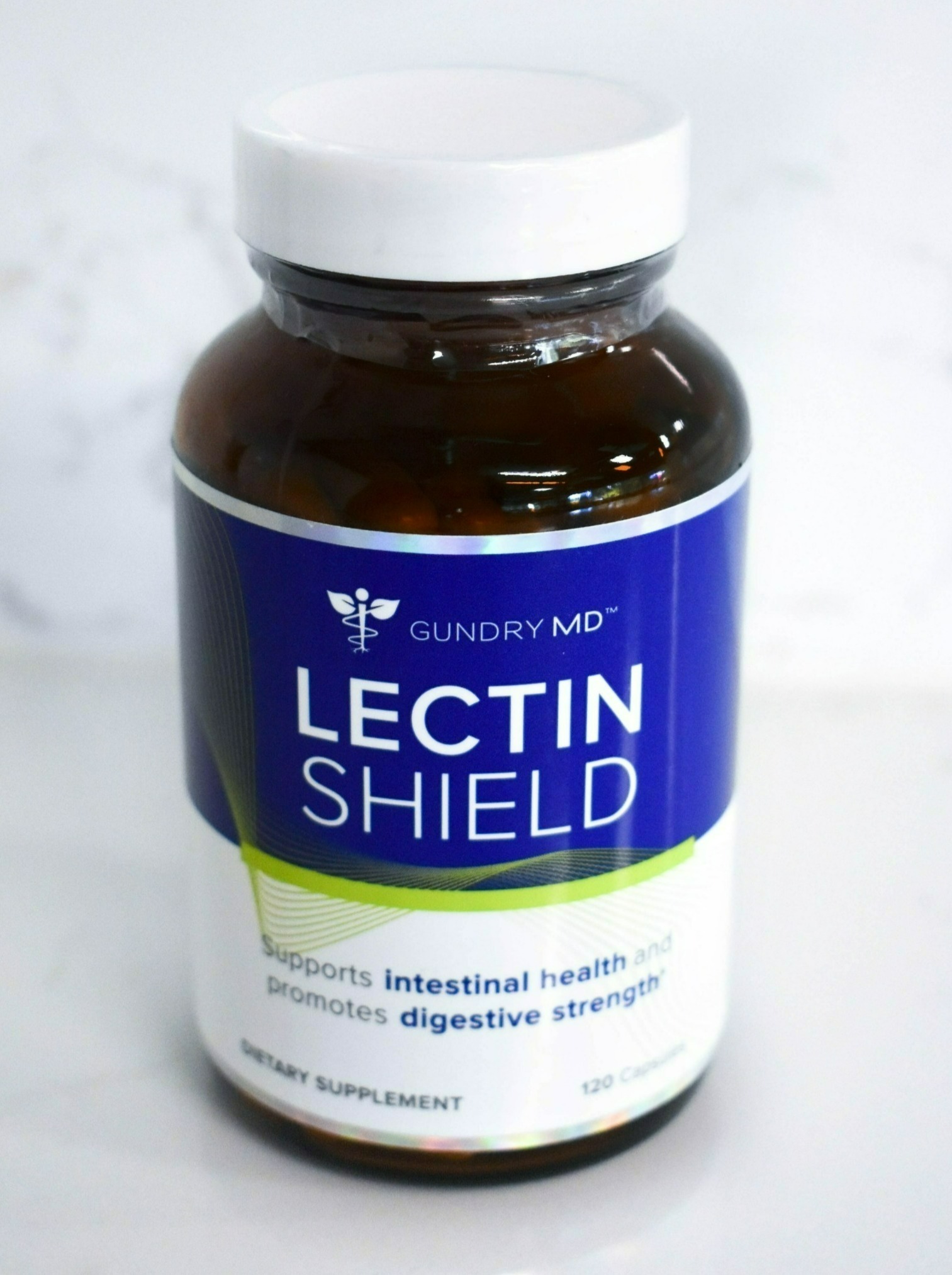 Container of Lectin Shield - It contains 9 ingredients that have been proven to block or absorb lectins, Take 2 before a meal