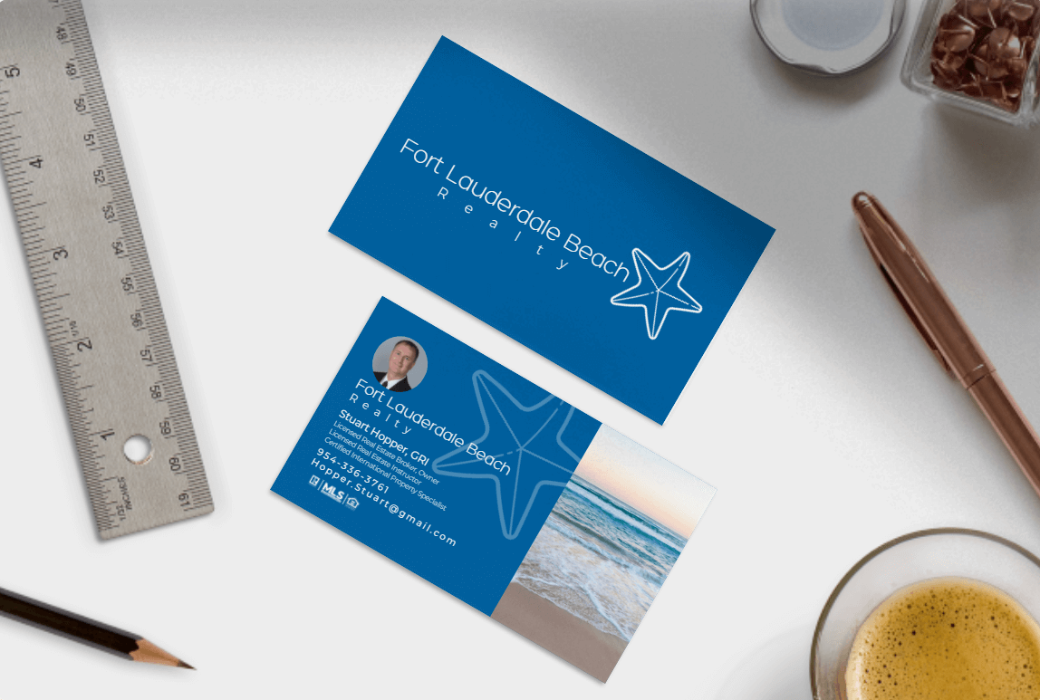 Business card on desk