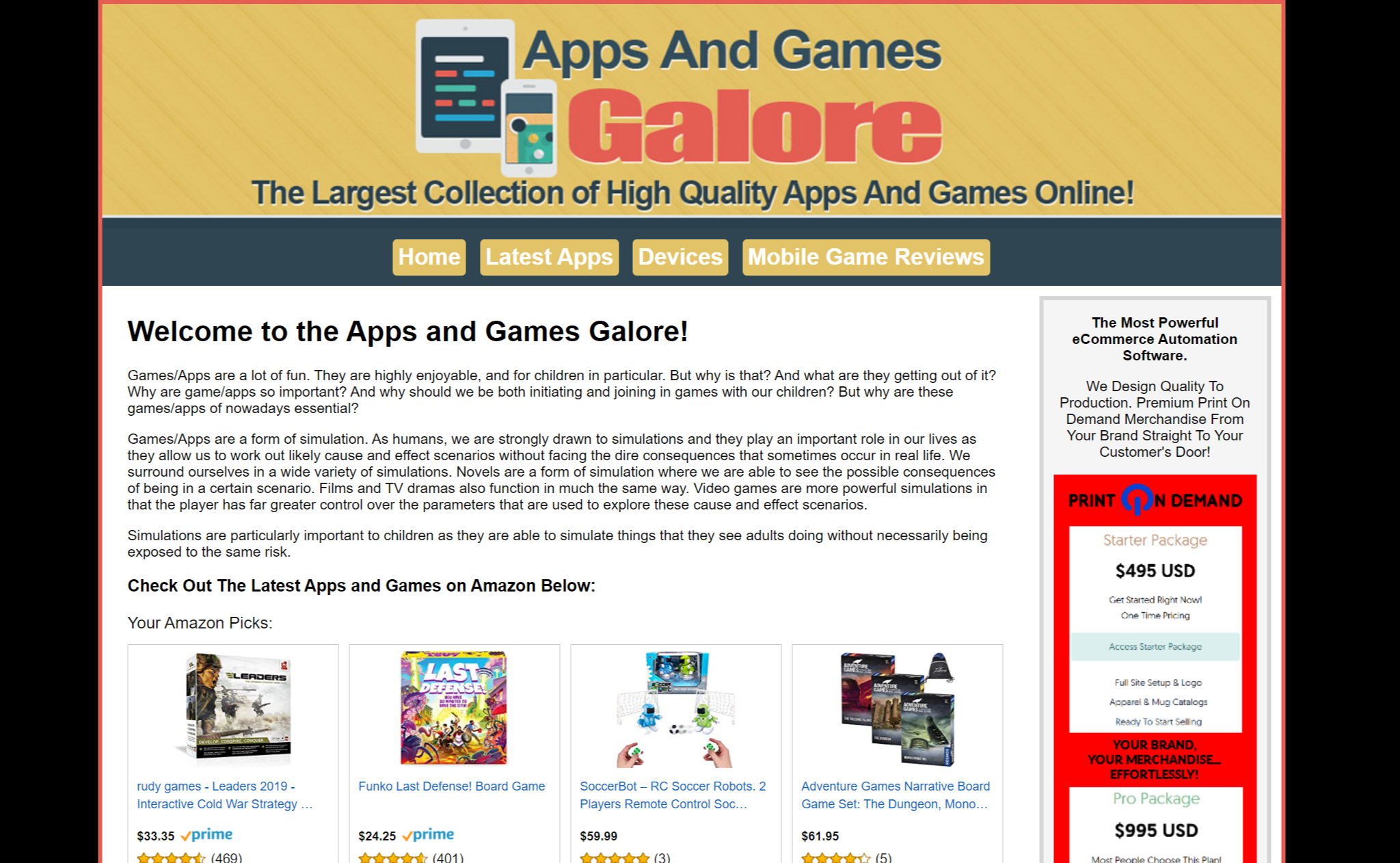 apps and games galore