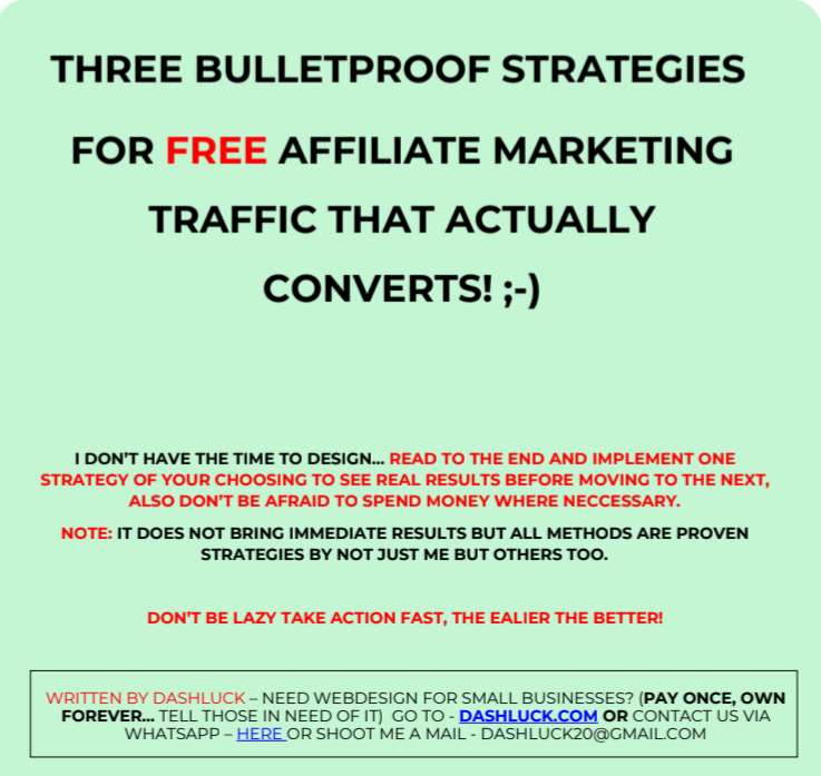 free affiliate marketing 