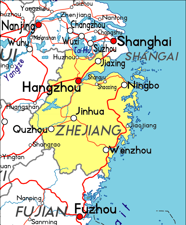 Zhejiang map