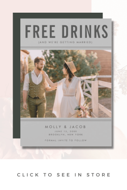 Save the Date Magnetic Cards | Free Drinks Photo