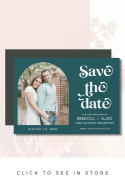 Save the Date Magnetic Cards | Modern Green Arch Photo 