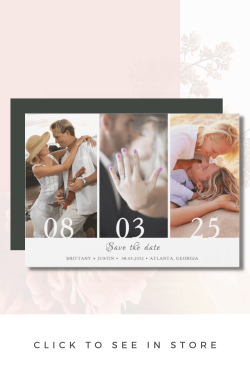 Save the Date Magnetic Cards | Modern Three Photo 