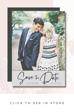 Modern Script Gray Photo Wedding Save the Date