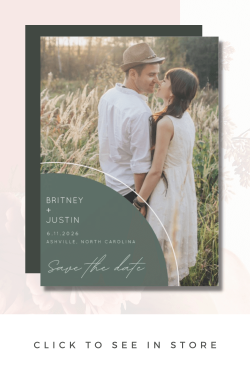 Modern Green Photo Wedding Save the Date