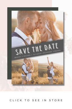 Modern Three Photo Wedding Save the Date