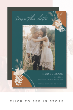 Boho Pampas Grass Photo Save the Date Card