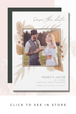 Bohemian Wedding Photo Save the Date Card