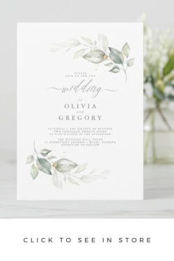 Elegant Greenery Minimalist Wedding Invitation