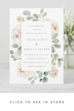 Rose Floral Botanical Wedding Invitation