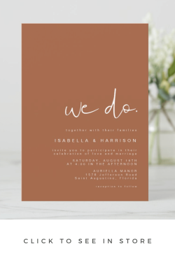 We Do Burnt Orange Modern Minimalist Invitation