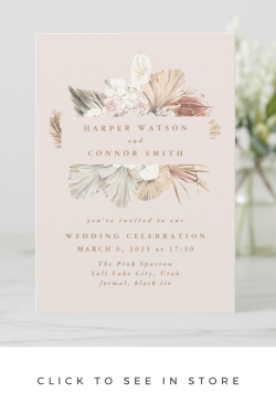 Pampas Grass Wedding Invitation