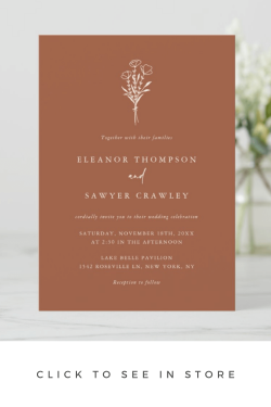 Terracotta Botanical Wedding Invitation