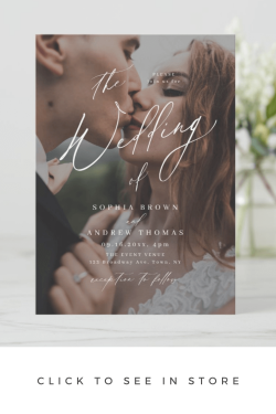 Elegant Script Modern Photo Wedding Invitation