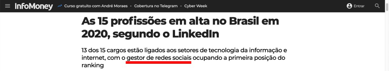 Reportagem do InfoMoney