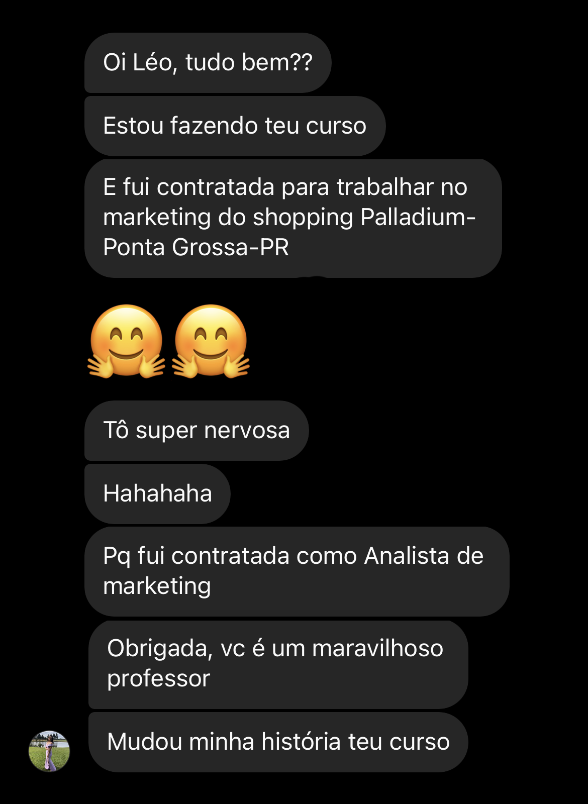 Depoimento de aluno