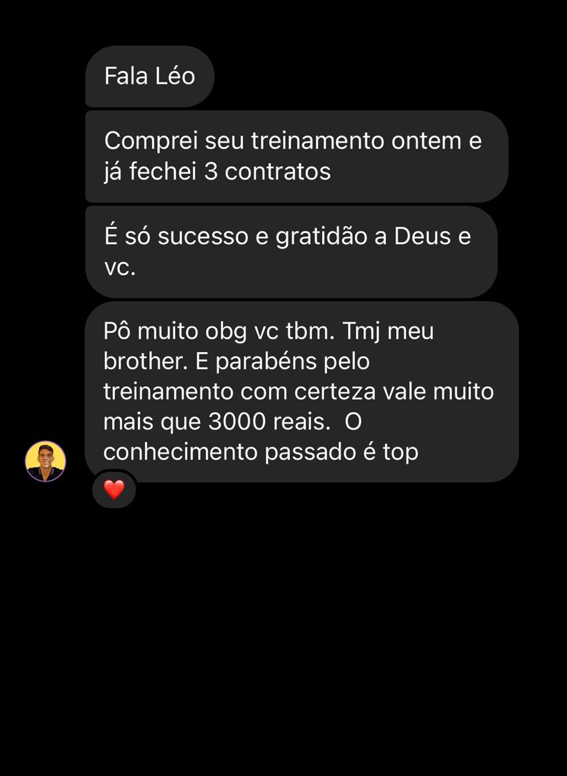 Depoimento de aluno