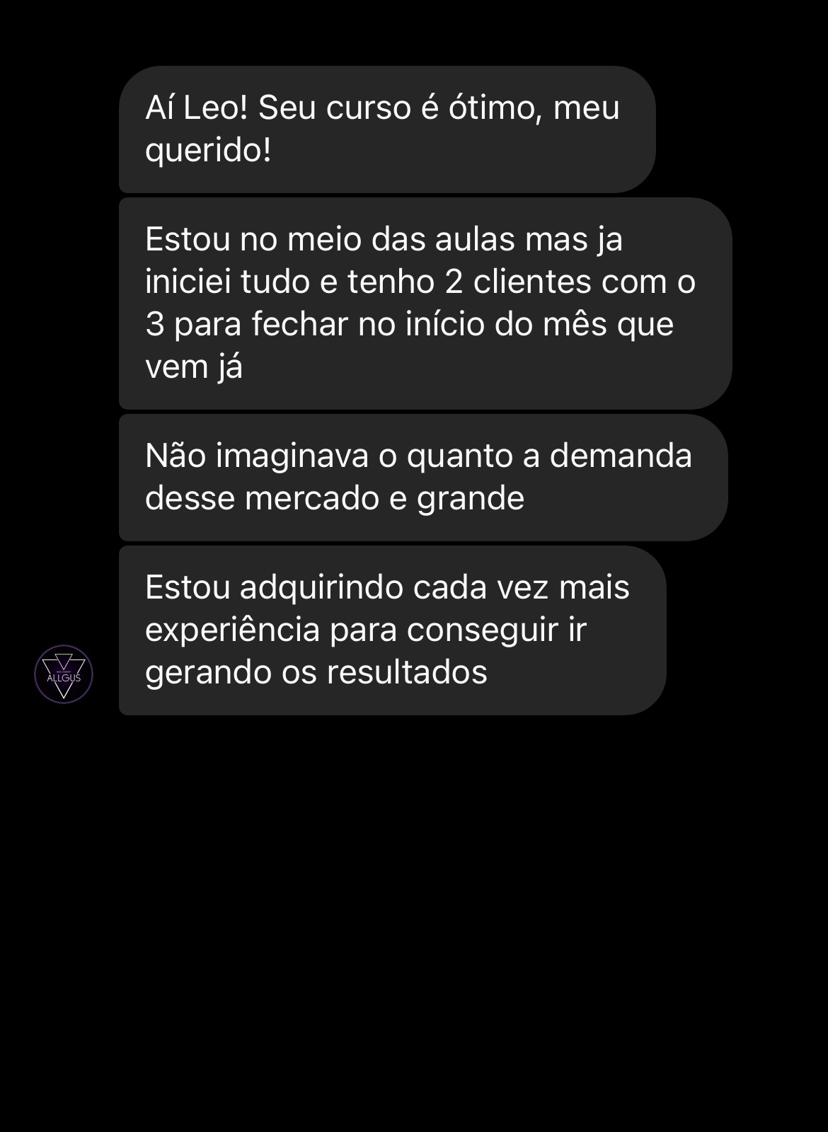 Depoimento de aluno