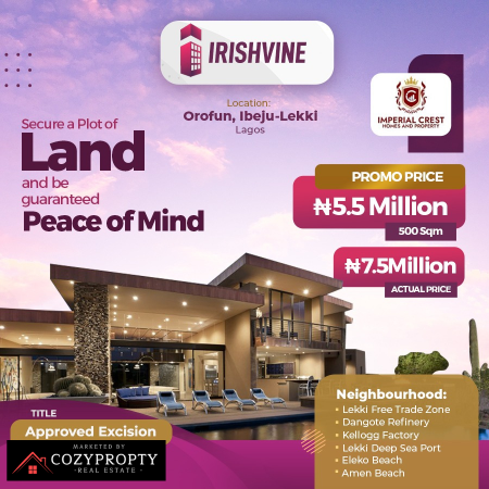 IRISHVINE OROFUN, IBEJU-LEKKI, LAGOS