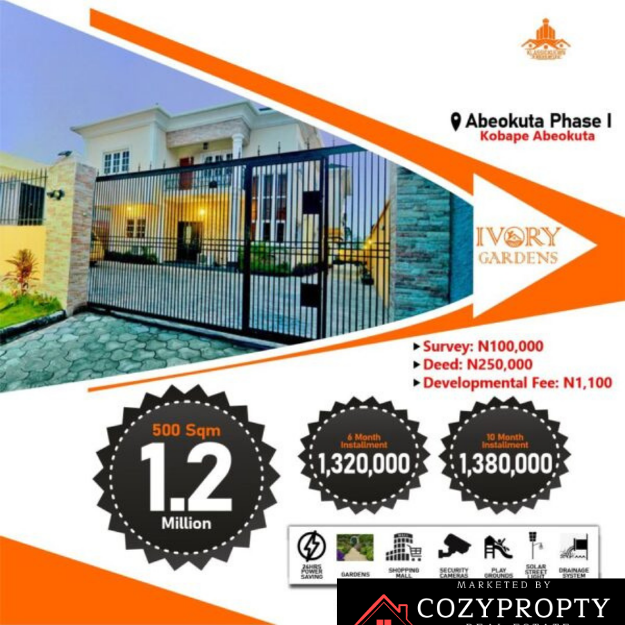 IVORY GIVORY GARDENS, ABEOKUTA, PHASE 1ARDEN, MOWE , OFADA