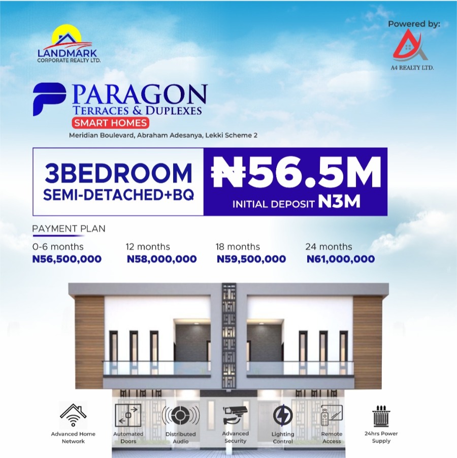 3 bedrooom Semi- Detached + BQParagon Terrace & Duplexes 