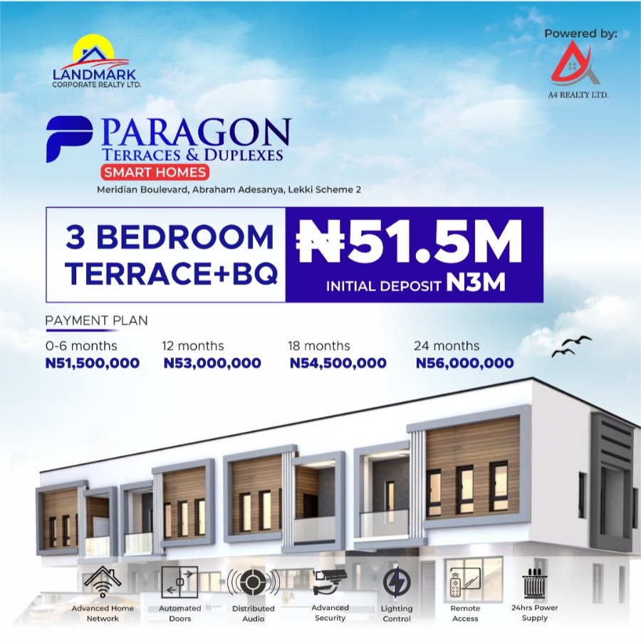 3 bedrooom Semi- Detached + BQ Paragon Terrace & Duplexes 