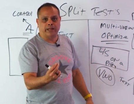 image of mike filsaime standing next to a whiteboard