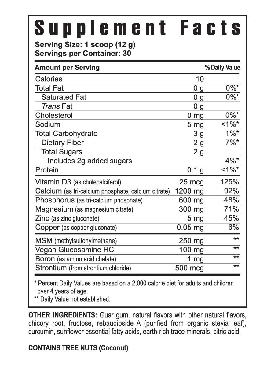 Osteo-fx powder ingredients