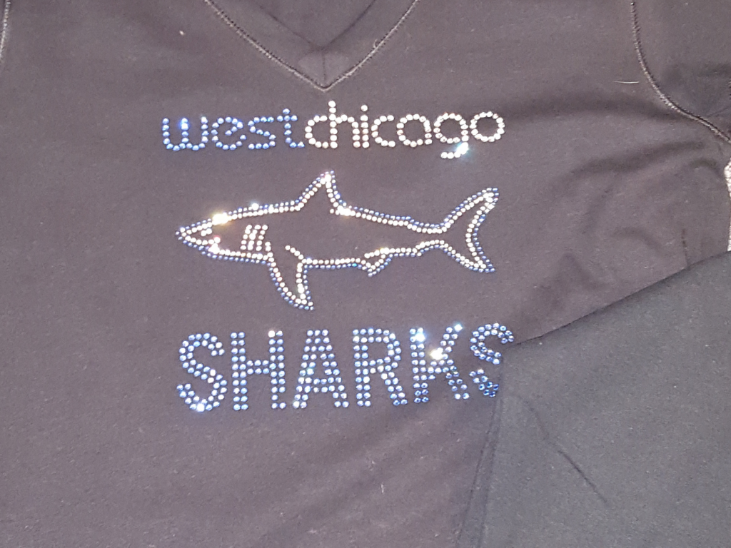West Chicago Sharks Custom Rhinestone Design